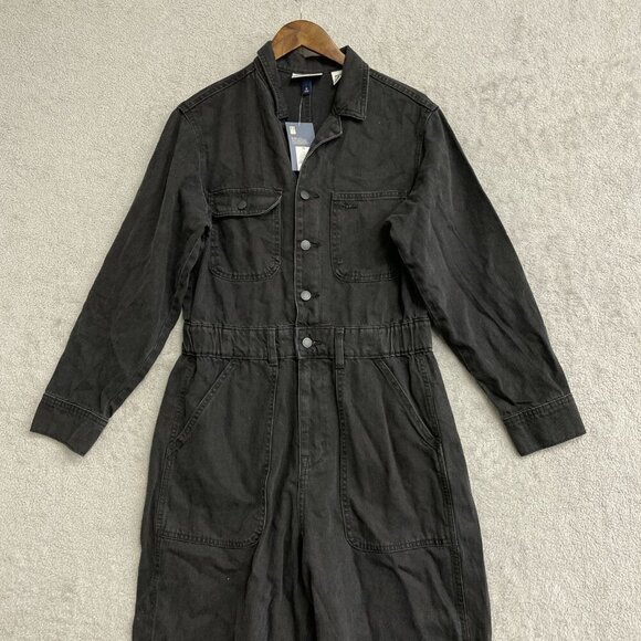 NEW Universal Thread Women's Utility Jumpsuit 10 Black Denim Long Sleeve 1674 - Picture 5 of 9